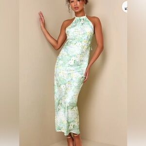 Lulus Floral Green Maxi Dress